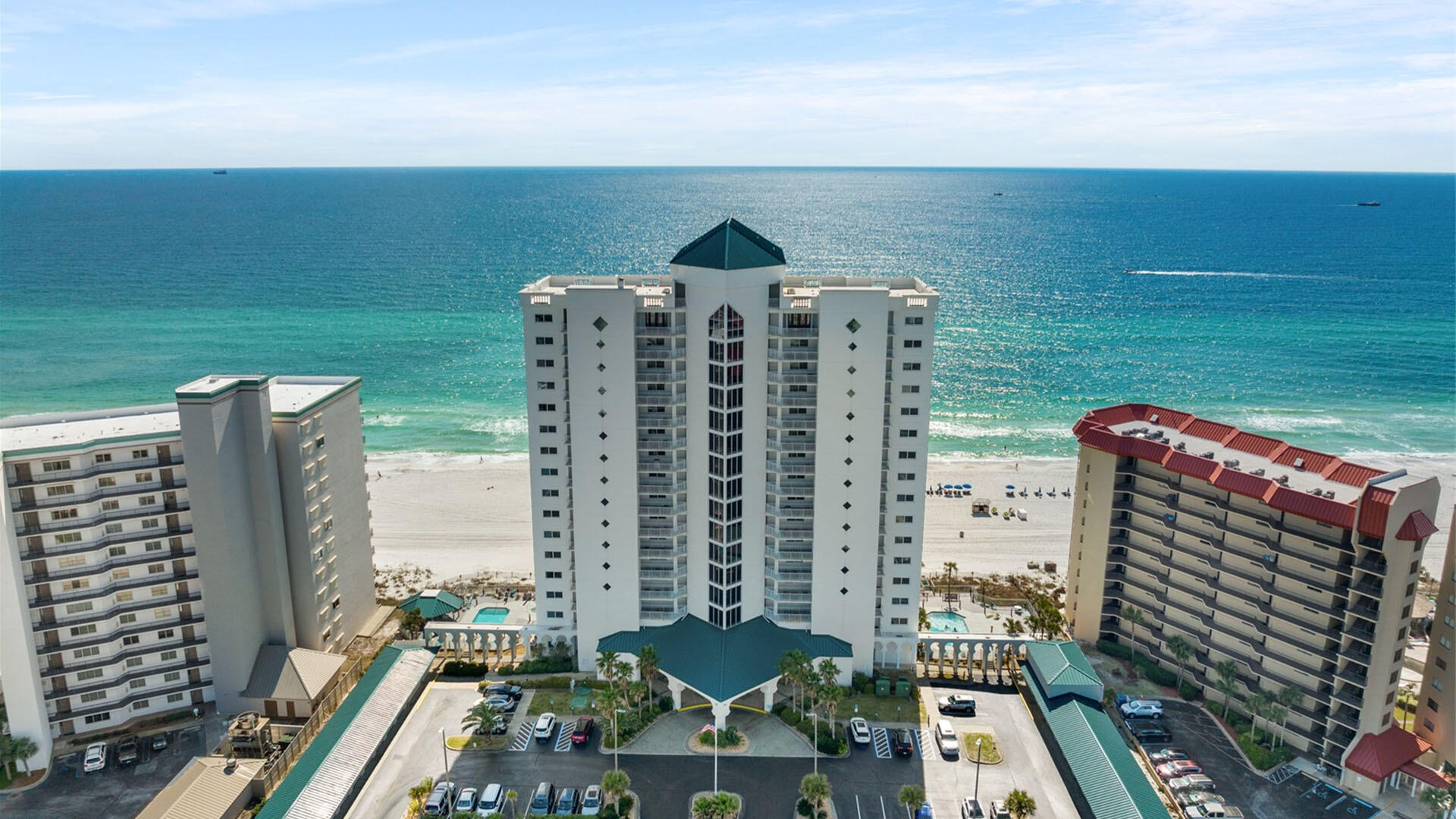 Discover coastal living at its finest in this stunning 2-bedroom, 2-bathroom condo at the prestigious Princess Condominium, located at 6415 Thomas Drive, Unit 1501, Panama City Beach, Florida. Perfectly positioned along the pristine shores of the Gulf of Mexico, this 15th-floor unit offers breathtaking ocean views and modern comforts for an ideal beachfront retreat.Spacious Layout: This 1,595 sq. ft. condo features an open living area with floor-to-ceiling windows, showcasing panoramic Gulf views and vibrant sunsets. Step out to your expansive 300 sq ft balcony to enjoy morning coffee or evening cocktails with the soothing sound of waves that you can access from the master bedroom or the living room. Modern Kitchen: Fully equipped with stainless steel appliances, granite countertops, and a breakfast bar, perfect for entertaining or preparing meals.
Master Suite: Retreat to the spacious master bedroom with a private en-suite bathroom, featuring a soaking tub, separate shower, and dual vanities.
Second Bedroom: Generously sized with easy access to the second full bathroom, ideal for guests or family.
Step out to your expansive balcony to enjoy morning coffee or evening cocktails with the soothing sound of waves.
For a move-in-ready experience, situated directly on the sugar-white sands of Panama City Beach, with private beach access and resort-style amenities, including 3 Gulf-front pools, one indoor heated pool. hot tub, tennis courts, shuffle board, basketball, volley ball, gym/fitness center, arcade/game room, beach chair service & water sports.
Proven Rental Income: Princess Rental Management located on site. A turnkey vacation rental with a strong rental history, perfect for investors seeking consistent returns in a high-demand market.
MORE PICTURES TO COME