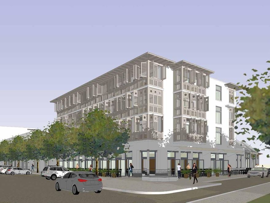 Introducing The May, a four story condominium featuring eight residences located on the prominent southeast corner of the Alys Beach Town Center. This two bedroom east end residence provides westerly views from the spacious shuttered 21 foot wide balcony overlooking the Alys Beach Ampitheatre and Scenic 30A. Open the large bi-fold doors connecting the living, dining, and kitchen are to the balcony to provide open indoor/outdoor living space. A second balcony is located to the rear of the residence off the master bedroom and guest bedroom providing morning sunrises over 30A to the East. A third 16 foot wide balcony off the Living/Dining Room offers Southerly views over Scenic 30A.