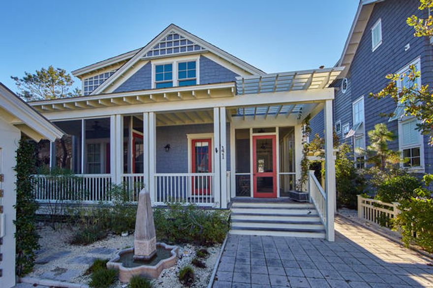 Immaculately maintained WaterSound Beach residence in a premium location approximately 100 yards from a community boardwalk to the beach with golf cart access directly to the beach and a sunset viewing deck. Offered at the lowest price point of any WaterSound Beach home located this close to the beach! With 4 bedrooms, 4.5 bathrooms, an additional office/bunkroom and over 2,300 square feet, there is ample room for family and friends to relax and enjoy the 30A lifestyle to its fullest. Special features such as Brazilian Cherry hardwood floors, first floor Alder wood ceilings, plantation shutters, two screened porches, Viking appliances and Ipe wood deck and stairs add warmth and style. Functional additions including a whole house Generac generator, a foam insulated attic, a Rinnai tankles