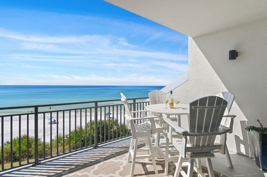 Perched on the dune's edge with breathtaking gulf views, this Emerald Hill residence is a rare opportunity in the heart of Seagrove Beach. This stunning three-bedroom, three-bathroom townhome offers a luxurious coastal retreat with direct private beach access and an unbeatable location along Scenic Highway 30A. Located in the exclusive, low-density Emerald Hill community, this residence is designed for comfort and convenience, whether as a full-time residence, vacation getaway or investment property. In addition to its prime Gulf-front setting, the townhome also includes an attached single-car garage--a rare and valuable feature in this area. Perfect for secure parking, additional storage, or beach gear and bikes, the garage enhances the ease of beachside living. The second floor showcases an open-concept living, dining, and kitchen area, where walls of windows frame spectacular gulf views. A spacious balcony invites you to unwind while enjoying the soothing sound of waves rolling onto the shore. The cook's kitchen is equipped with modern appliances and ample counter space, making it perfect for preparing meals with family and friends. A guest bedroom with a custom queen-over-queen bunk bed is also on this level. Upstairs, the gulf-front primary suite is a private oasis, complete with its own balcony overlooking the emerald waters. A third bedroom with a king bed and ensuite bath completes the top floor, offering additional comfort and privacy.  
The Emerald Hill complex boasts a large, sunlit community pool, ideal for relaxing after a day at the beach. With private gated beach access, you can step onto the sugar-white sands within moments. The 19-mile paved bike and walking path along 30A is just outside, allowing easy access to neighboring beach towns such as Seaside, Florida, WaterColor, and Alys Beach. The property is also within walking distance to charming cafes, popular restaurants, boutique shops and everyday conveniences. Some of the area's most beloved state parks are just minutes away, providing opportunities for nature trails, rare coastal dune lakes and outdoor adventures.  
Emerald Hill 6 is a rare findthere hasn't been a three-bedroom unit available in this complex for over nine years. Whether searching for a serene beachside retreat or a high-performing rental investment, this gulf-front townhome offers unparalleled views, a prime location and the ultimate 30A lifestyle.