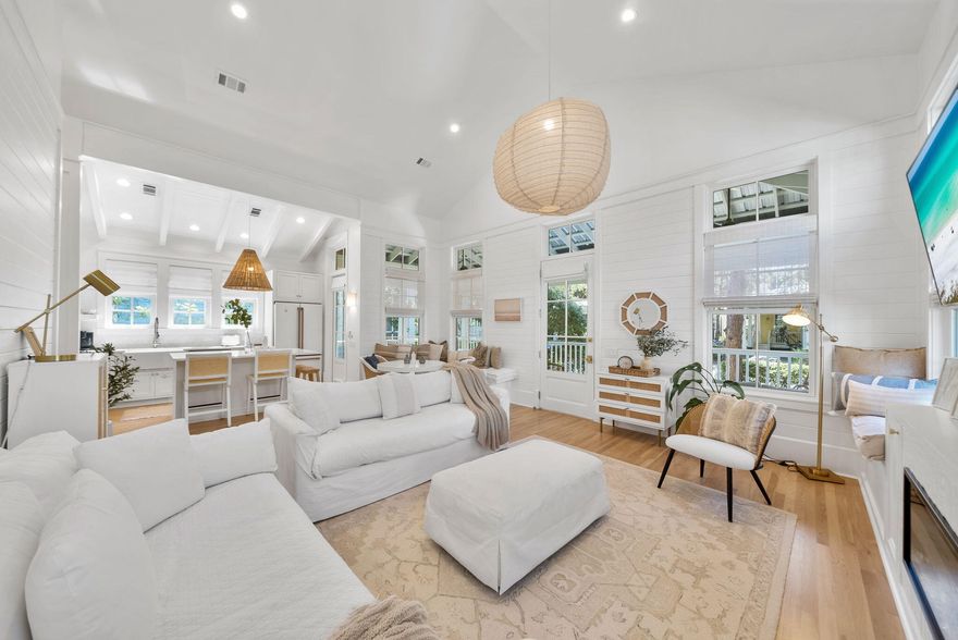 Tucked away in the heart of Phase 1 of Watercolor, this beautifully reimagined 2-bedroom, 2-bathroom cottage with an additional bunk room offers a rare opportunity to enjoy one of the community's most desirable locations. From here, you're just steps from the Watercolor Beach Club, Town Center, The Boathouse, and an easy stroll along the walking trail into Seaside. 
Recently renovated, the home radiates a crisp coastal feel with fresh paint, refinished floors, and stylish new furnishings inside and out. The kitchen has been thoughtfully updated with Caf?? Series appliances, new quartz countertops and island, a new range and hood, and new shelving, all perfectly designed for both everyday living and entertaining. A cozy living room anchored by a custom fireplace and built-in cabinetry sets the tone for relaxed gatherings.

Outdoor living is just as inviting, whether it's enjoying coffee on the wraparound front porch or watching the game from the screened back porch off the primary. All bathrooms have been tastefully updated with new shower tile, flooring, and vanities. Other practical upgrades include a new roof, new tankless water heater, and ample parking for two vehicles at the rear. With room for future expansion, this cottage offers both immediate comfort and long-term potential.

Watercolor's lifestyle is unmatchedtennis courts, multiple pools, Camp Watercolor, and endless dining and shopping options are all at your doorstep. And with Seaside within walking distance, you're positioned in one of the most enviable spots along 30A.