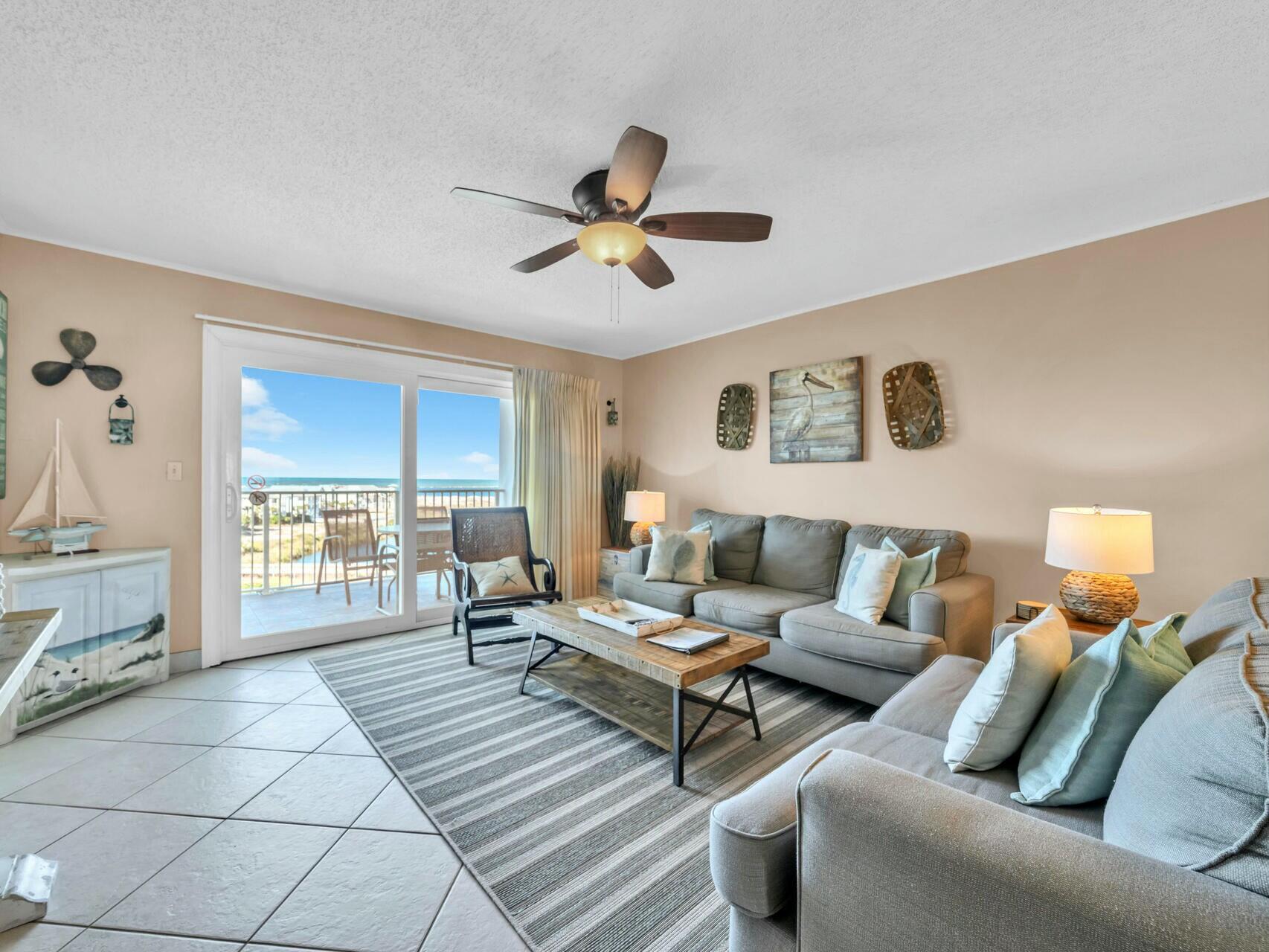 Penthouse! 2 Bedroom 2 Baths at The Islander. The perfect location in Destin, Florida on prestigeous Holiday Isle. The beach is just steps away! The views of the Gulf as well as Destin's East Pass are gorgeous! Amazing sunets await you! This spacious unit on the 7th floor is perfect for a family vacation or a quick weekend at the beach!. The condo development is quiet, family oriented, and so relaxing! Lovely decor with a beachy flair! New HVAC 2023, as well as new hot water heater, new bathroom vanity, new family room 55'' TV, new king size mattress in primary, new twin mattresses second bedroom! Excellent location- close to restaurants & shopping. Your penthouse beach getaway is waiting for you to arrive, and not ever wanting you to leave! Enjoy the beach!!