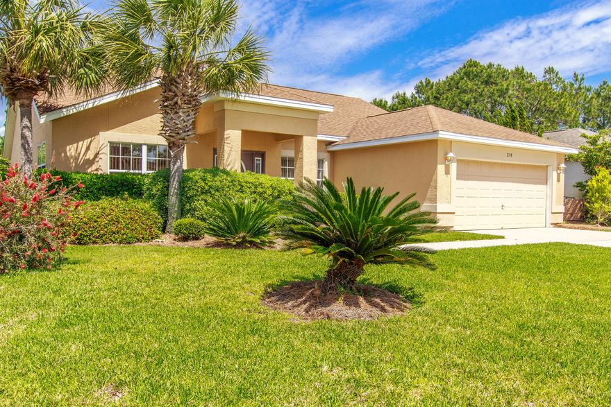 Beautiful waterfront pool home close to EVERYTHING! Enjoy the serene park-like setting from the pool in your back yard, yet only minutes from the beach, shopping & restaurants of Pier Park, and the popular Frank Brown Sport Cpmplex. This wonderful home features a split bedroom floor plan with a large master suite boasting 2 walk-in closets and spacious bath with double vanities and garden tub. The living and dining is bright, open and has vaulted ceilings. A spacious family room is located in the back of the home with doors to the lovely patio and screened heated saltwater pool and features views of the water beyond. A wonderful kitchen, breakfast room, laundry, oversized garage, and 3 more bedrooms complete this lovely home. Palmetto Trace is a quiet community offering 2 pools, street lamps, and sidewalks. Perfect home and neighborhood for a growing family or retirees who desire a great place for the grandkids to visit!!