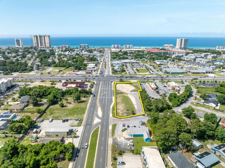 Front Door to Panama City Beach offered for sale! This prime commercial opportunity is located in Panama City Beach of Bay County, Florida. The contiguous parcels, totaling +/-1.15 acres, +/-135' of Highway 98 frontage, cover two corners at the intersection of U.S. Highway 98 (Panama City Beach Parkway) and State Road 79. Zoned Commercial High Intensity (CH). Per the FDOT, the average daily traffic count totals 50,000+ for U.S. Highway 98 and State Road 79 intersection. Legal description includes Bay County Parcel ID #(s) 33062-010-000 (109 Arnold Road) and 33062-020-000 (17108 Panama City Beach Parkway).  Please inquire for more information.