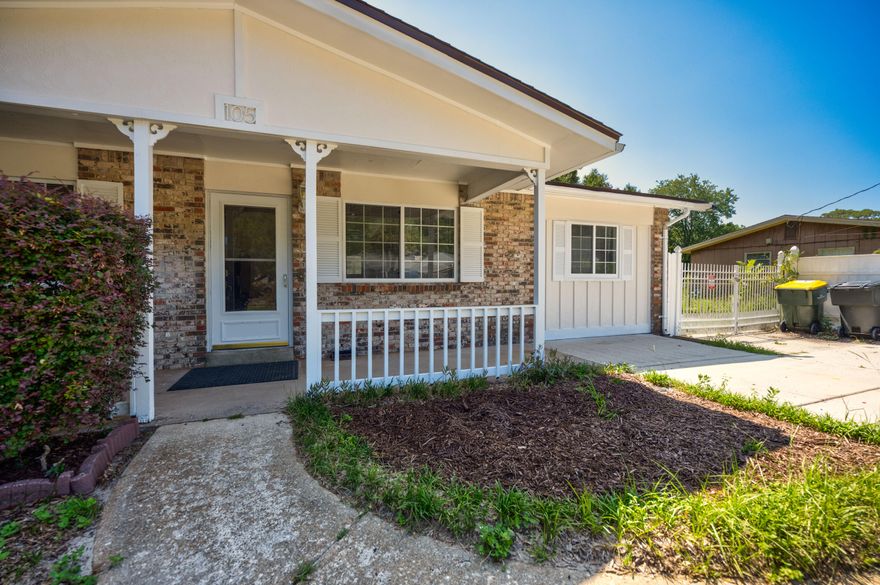 Welcome to your dream home! This charming three-bedroom, 1.5-bath residence offers a perfect blend of comfort and convenience. Nestled in a friendly neighborhood with sidewalks, this property is ideal for families and individuals alike. Step inside to find a freshly painted interior that exudes warmth and style. The spacious living areas feature elegant crown molding and durable tile floors throughout. The kitchen is a chef's delight, boasting granite countertops, tile surround backsplash, stainless steel appliances, and a gas cook-top. Window treatments and ceiling fans add to the home's comfort and aesthetic appeal. The converted garage provides additional living space, perfect for a home office, gym, or playroom. Outside, you'll find a large utility shed in the backyard, offering ample storage for all your tools and equipment. Enjoy the outdoors from the comfort of your covered, screened-in back porch or relax on the covered front porch. The property is enclosed by a chain-link fence and partial privacy fence, ensuring privacy and security. Recent updates include a new roof (2024) and fresh exterior paint (2024), giving you peace of mind and added curb appeal. Location is key, and this home has it all! You'll be just minutes away from a shopping plaza, with two large grocery stores, an auto parts store, a big box Home Depot, a variety of dine in and fast food restaurants, a pharmacy drug store, and a large soccer field complex. Whether you're running errands or looking for a place to dine out, everything you need is within easy reach. Don't miss out on this fantastic opportunity to own a beautifully updated home in a prime location. Schedule your viewing today!