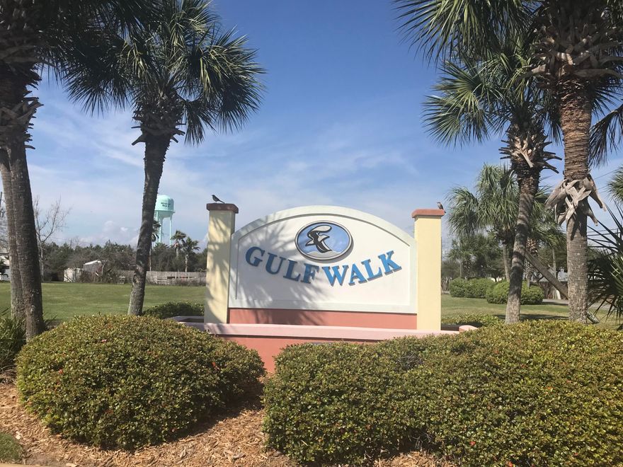 Gulf Walk is only 3 blocks from the beach, has a community pool and the property is well-maintained. This unit has all new neutral carpeting, paint and stainless steel appliances, plus a one car garage and is move-in ready. Sliding glass doors lead from the great room to your private patio with pool view. The master bedroom is light and bright with sliders to the balcony overlooking the pool and grassy common area. Washer and dryer hook-ups behind doors on the second floor, easily accessible to all three bedrooms. Pets are welcomed and there is plenty open space to walk them. This is your opportunity to own a piece of the Emerald Coast at a great price. Come see it today! Buyers to confirm all dimensions and other information important to them.