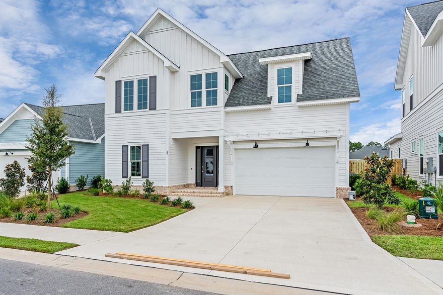 MOVE-IN READY- Ask about Featured Home incentive! The Driftwood plan has 4 bedrooms, 3.5 baths, an upstairs sitting area + a storage room, a 2-car garage. This spec home, situated near a pond and backing up to common area.This 2-story, open-concept floor plan has 10' ceilings downstairs and 9' ceilings upstairs, 8' raised panel interior doors, luxury vinyl flooring throughout, an upgraded appliance package with stainless steel Bosch appliances and tankless water heater, plus exhaust vent hood and in the kitchen island, a microwave drawer for convenience, tiled kitchen backsplash, under cabinet lighting, wood cabinetry with soft-close features, crown molding in main living areas, tiled shower in all full bathrooms, cabinets in the laundry room, Melamine closet shelving, plus ceilings fans and recessed can lighting throughout. This Driftwood spec home also includes double doors off the living room leading to an expanded rear porch (original floor plan shows a single door and smaller rear porch). You can enjoy a peaceful evening on the rear screened porch or enjoy an afternoon of grilling out with the included gas stub for a grill!

Longleaf Park conveniently located closer to the front of the community with easy access to the Watersound Town Center with the largest Publix in the area, restaurants, and more!

The Watersound Origins community is one of South Walton's most coveted neighborhoods for its exceptional amenities, beautiful new homes, and prime location. Amenities include the Village Commons pool & fitness center, sports courts including tennis and pickleball, miles of nature trails, unlimited golf, and lots of green space for outdoor play. The all new Watersound Town Center brings a new level of excitement and convenience to the community with a Publix Super Market, delicious restaurants, healthcare facilities, and more right at the entrance to the neighborhood!

*Pricing may not include all options or fees and is subject to change. Please contact our Watersound Community Specialists for the latest information.