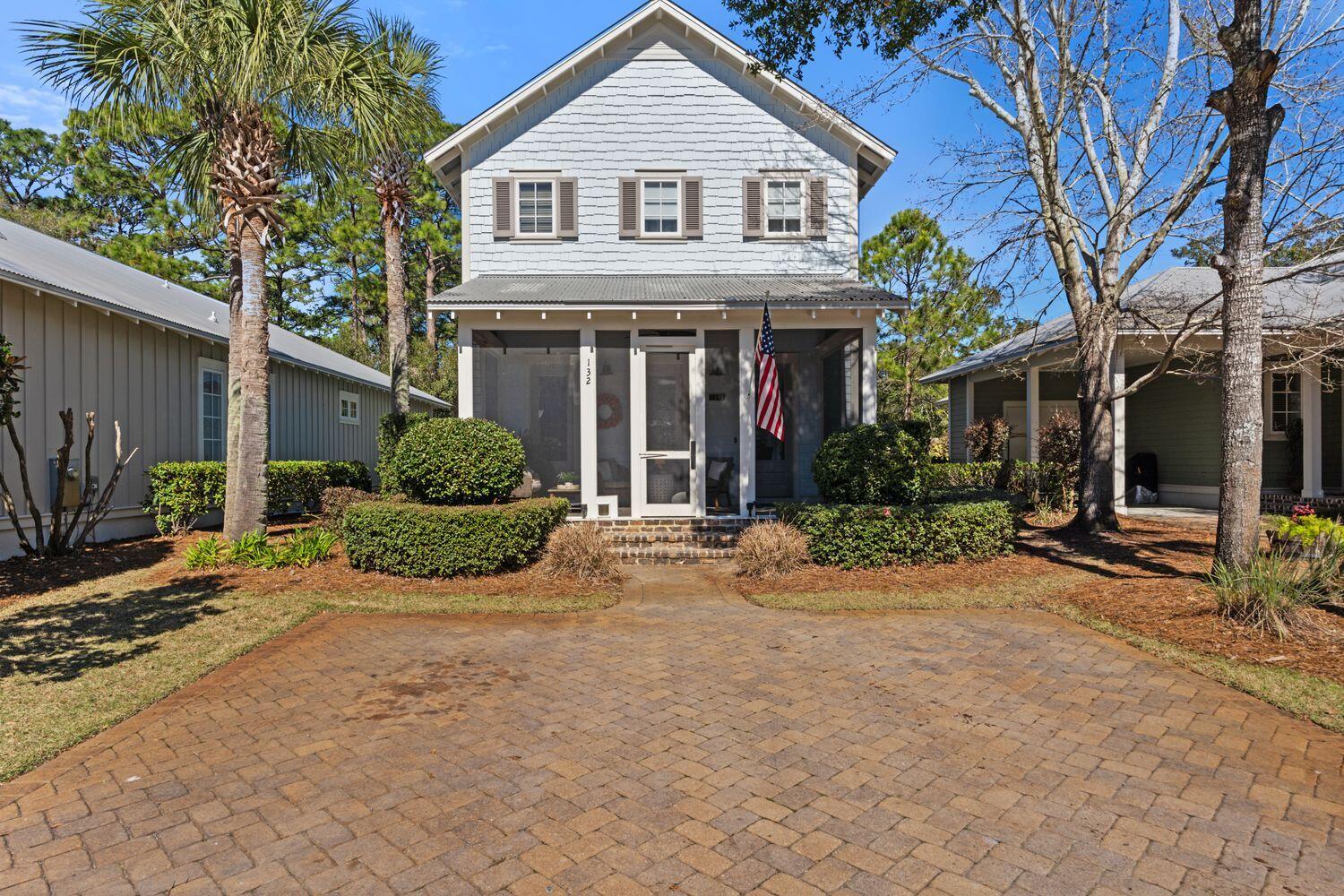 This stunning 3 Bed, 3 FULL bath, FULLY FURNISHED home (with the option to come unfurnished) in Carson Oaks offers the perfect blend of coastal charm, comfort, and convenience. Entering this community is enough to make you fall in love as you drive through massive oaks trees covered in Spanish moss and crepe myrtles that flourish throughout the neighborhood. BRING YOUR BOAT and store it at the private community ''Water Park'' with docks and deep-water access to Mack Bayou! This space contains a beautifully lit pavilion for gatherings, kayak racks, and sun tanning chairs for a little extra R&R. After a long day on the water, bring your fish and utilize the on-site cleaning station. You can also clean your boat right there at the wash station. The Water Park is gated and equipped with security cameras to ensure the safety of your items. You may also take full advantage of the gated community pool, watch TV on the deck, or play a game of pickleball on those warm summer days. As you approach this home, the enclosed front porch is the perfect space for your at-home retreat! Step into the open living, dining, & kitchen space. You'll notice a variety of upgrades including updated lighting, paint & custom window shades. The main floor houses one generously sized bedroom, a full bathroom & laundry room. On the second level, you'll find a versatile loft space with custom cabinetry for additional storage, topped with granite countertops. The main suite is airy and bright with an ensuite bathroom complete with a double vanity, spacious shower, & huge walk-in closet. The guest bedroom upstairs also offers a full bath & walk-in closet! This home is perfect for hosting multiple guests! In addition to the list of upgrades, all bedrooms & the loft have updated with gorgeous luxury vinyl flooring. The exterior of this home was recently repainted and BOTH A/C units were replaced in 2020. Brick pavers were added to the side yard providing a nice walkway to the back. The backyard space is easily maintainable turf, not grass. Community lawn and landscaping maintenance is included in the HOA Fees. NO GARAGE SPACE. This home is located 2 miles from Sandestin and 1 mile to the closest beach access!