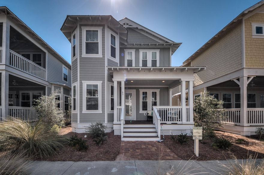 Everything is included!!! FRESHLY PAINTED INSIDE AND OUT! Come check out the only furnished Village Collection home in NatureWalk at Seagrove! This like new home has plenty of space for everyone with 3 bedrooms 4.5 baths PLUS adorable bunk room, loft, and golf cart barn for storage! This home is nestled on a quiet street with mature landscaping. You walk into the open kitchen/ family, dining room upon entering and notice the solid pine floors throughout, v- groove walls in the first floor living areas and cottage trim throughout. Kitchen is gorgeous with stained, quality Schrock cabinets, GE Caf appliances including a gas range. Spacious master suite on 1st floor has walk in closet with separate owners lock out! Walk into the master bath and you've got it all- soaking tub, large shower and separate sinks with quartz vanities.  Upstairs you will find a loft area with pull out sofa, adorable bunk room with a set of twin bunks and 2 additional bedrooms with their own baths! There is also an additional full bath upstairs to service the loft and bunk room!  Whether you are looking for a full time residence, 2nd home or rental this home will fit the bill! NatureWalk at Seagrove has become the premier place to be near Seaside with the amenity-rich Gathering Place- complete with heated lap pool, hot tub, zero entry pool, fire pit, grills, and much more! Newly added amenities include trails throughout, Energi fitness stations, multi-purpose court, pickelball court, and more green space. NatureWalk has a seasonal beach shuttle running to and from the beach and Seaside! This home brought in $42,000 in rental income last year! Furnished homes do not last long at all in NatureWalk- schedule an appointment today to view before it's too late. 