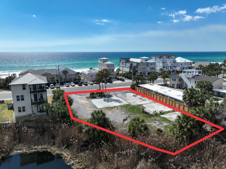 Standout opportunity with this 3.68-acre (2 parcel) lot in Panama City Beach, perfectly positioned across from the beach and backing up to a tranquil lake, delivering the rare benefit of dual water frontage. Zoned C-2, this property has a variety of commercial possibilities, including retail shops, office spaces, hospitality ventures, or service-oriented businesses. Located in the flourishing west end, near dynamic new developments like Laguna Haven and Latitude Margaritaville Watersound, this parcel sits in the heart of a growing market fueled by consistent tourist traffic. With its exceptional location, versatile zoning, and scenic appeal, this property is a blank canvas for developers, entrepreneurs, and visionaries ready to shape the future of this thriving coastal area.