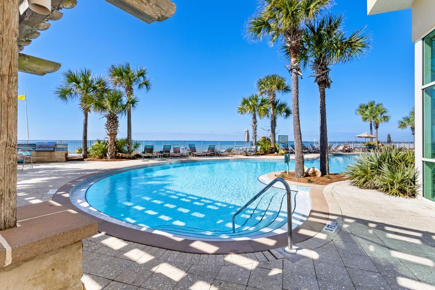 Amazing Investment or Home Sweet Home, AQUA will impress!This 1,368 sqft condo has 12 foot ceilings, a spacious sun-filled layout, sleeps 6-8 and amenities you'll love including multiple pools, hot tubs, and a fitness center (just two doors over from Unit #111).The dining area connects to a private balcony with beautiful Gulf views. Both the living room and master bedroom have access to the wrap-around patio, with chairs and a table for relaxing in the shade.The primary bedroom includes storage and a full bathroom with a dual vanity. A second bedroom has bunk beds, extra storage, and another full bathroom.The kitchen is fully equipped with stainless steel appliances, lots of storage, and a breakfast bar.A great place for a vacation home, rental, or full time living!