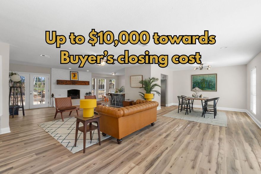 SELLER OFFERING UP TO $10,000 TOWARDS BUYER'S CLOSING COST. Step inside this remodeled four-bedroom, two-bath home and feel the space open around you. As you move through the front door, luxury vinyl plank flooring carries you effortlessly into an open floor plan designed for both everyday living and easy gathering. Natural light fills the home, highlighting the clean lines and thoughtful updates throughout.Continue into the kitchen, where cabinetry with soft-close doors and drawers pairs beautifully with quartz countertops and stainless steel appliances. The layout keeps everything within reach, whether you're preparing a quiet meal or setting up for a larger gathering. Updated LED recessed lighting and modern fixtures add a polished finish and a warm, inviting glow. Settle into the living room and imagine evenings by the wood-burning fireplace, styled with a modern farmhouse touch that anchors the space. Each bedroom offers generous proportions, creating flexible options for work, rest, or hobbies. The bathrooms are finished with granite countertops and custom tile showers, including a tiled walk-in shower in the primary bath that feels both functional and refined.
Step outside and take in nearly a full acre of open space, offering room to enjoy the outdoors at your own pace. With a new HVAC system and new water heater already in place, this home has been thoughtfully updated, move-in ready, and prepared for its next chapter.