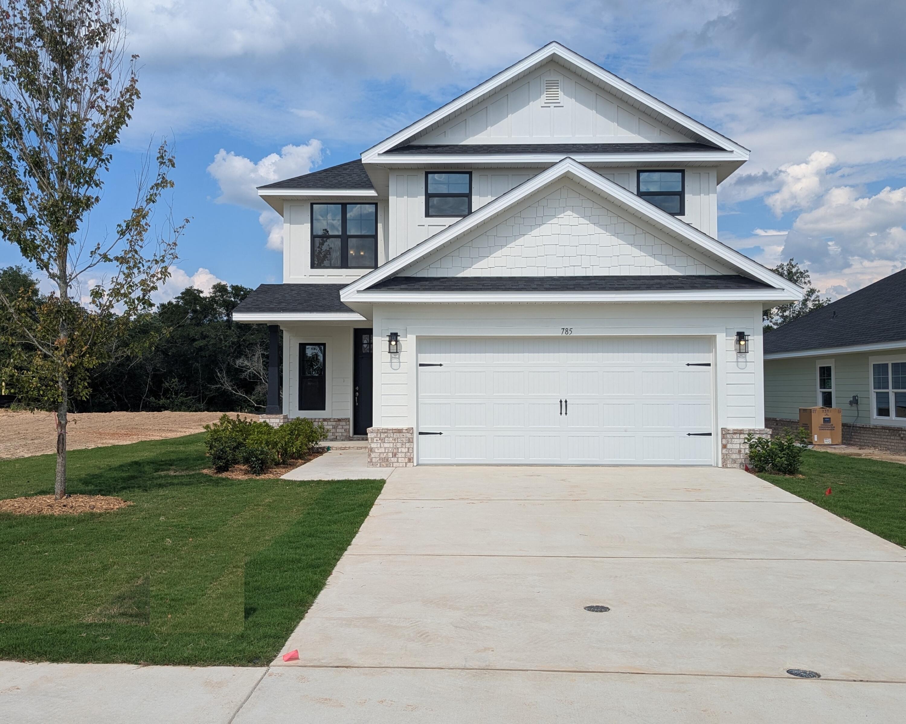 Builder is now offering 4.99% fixed rate VA or FHA finacing with $10K flex cash. Call or visit for other financing options currently available.This two story home has a first floor master suite and it backs up to creek! Enter the foyer with lots of natural light coming thru from the soaring ceiling. Continue thru archway into open kitchen, living room, Master Suite and 1/2 bath. Upstairs to three spacious bedrooms that share a large full bath, while the 4th upstairs bedroom (15'x15') has its own private, full bath. Quartz countertops, rear covered porch (7' x 13'). CoreTec Pro Plus LVP flooring on both floors with carpeted stairs only. Garage opener included, sprinkler system + well & pump. Builder pays the bulk of closing costs when a preferred lender is used.