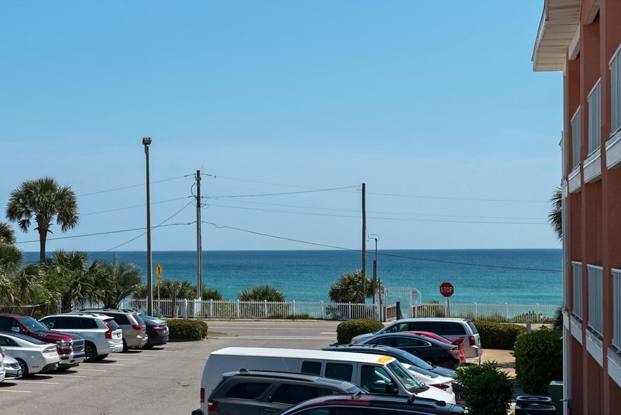 Amazing Gulf Views from the living room and balcony of this bright 1 bedroom, 1 bath condo with Bunk Room. Condo is perfect for your next vacation and the ideal investment. Relaxing beach vibes color palette, white kitchen and easy to clean tile throughout.  Quick walk to cool off in the Gulf or the pool. Community amenities include 2 pools, outside shower, grill area, laundry facilities, hot tub and heated pool. Unit 203 & 204 both for sale.  Identical twin units next door to one another.