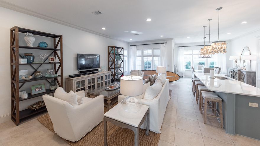 Absolutely STUNNING 4 bedroom/4 bath townhome located in the front section of Miramar Beach Villas! All furnishings are from Beau Interiors! And the unit has NEVER been rented! Great open-concept floor plan with a king guest bedroom and bath on the main level, along with the kitchen, living room and dining room. The yolo board (shown in the photos) is also INCLUDED! There is a private patio off the dining area...perfect for a morning cup of coffee or relax after a day at the beach. The 2nd floor has the LARGE master suite with a spacious walk-in closet and spa-inspired bathroom. There is a wonderful, custom designed, bunk room for the kids with an en-suite bath along with another king guest bedroom, also with an en-suite bath. The laundry room is conveniently located on the 2nd floor.