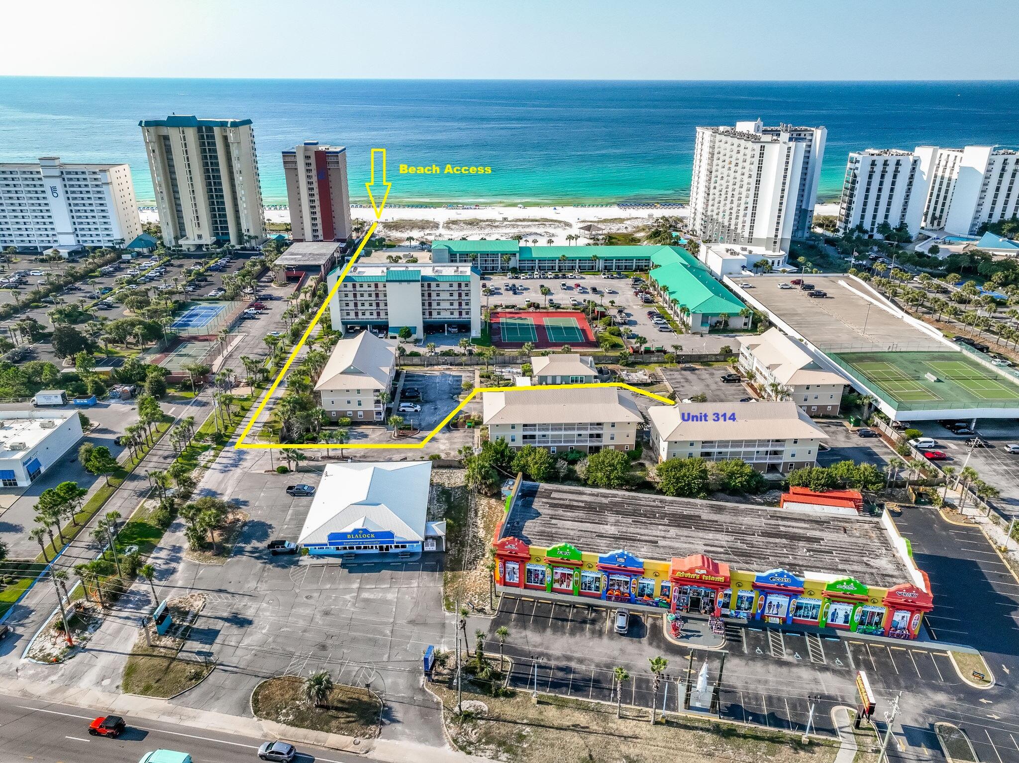 AFFORDABLE DESTIN BEACH CONDO W/ PRIVATE BEACH ACCESS & STR Potential! Walk to your private gated deeded beach access in just 5 minutes from this affordable 2-BEDROOM, 2-BATH condo at St. Martin Beachwalk Villas! Whether you're looking for a personal beach getaway or a short-term rental investment, this GROUND-FLOOR UNIT IS PRICED RIGHT and full of potential. The interior is mostly original but clean and well-maintained, with an open kitchen/living area and NEWER APPLIANCES (dishwasher, microwave, and washer/dryer all 2020; HVAC & WATER HEATER 2019). With a few cosmetic updates like fresh paint, LVP flooring, and new furnishings, this condo could really shine and increase rental appeal (PROJECTION - $63,000!!). Enjoy a LARGE COVERED PATIO with views of the pool and sun deck... just across the way, plus the convenience of parking right at your front door. St. Martin Beachwalk Villas is a low-density community with only four 3-story buildings, giving it a more relaxed feel compared to high-rise towers. Recently renovated amenities include a swimming pool, tanning deck, picnic area, and grilling stations, perfect for relaxing or entertaining after a day on the beach.
Centrally located in the heart of Destin, you're directly across from Big Kahuna's Water Park, just 3 minute drive to 98 Palms Shopping Center, (Target) and minutes from Destin Harborwalk Village, shopping, dining, and entertainment.
This is your chance to own an affordable Destin condo with private beach access and strong rental potential, schedule your showing today!