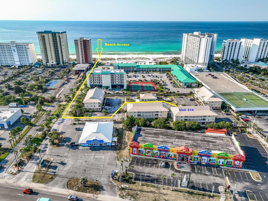AFFORDABLE DESTIN BEACH CONDO W/ PRIVATE BEACH ACCESS & STR Potential! Walk to your private gated deeded beach access in just 5 minutes from this affordable 2-BEDROOM, 2-BATH condo at St. Martin Beachwalk Villas! Whether you're looking for a personal beach getaway or a short-term rental investment, this GROUND-FLOOR UNIT IS PRICED RIGHT and full of potential. The interior is mostly original but clean and well-maintained, with an open kitchen/living area and NEWER APPLIANCES (dishwasher, microwave, and washer/dryer all 2020; HVAC & WATER HEATER 2019). With a few cosmetic updates like fresh paint, LVP flooring, and new furnishings, this condo could really shine and increase rental appeal (PROJECTION - $63,000!!). Enjoy a LARGE COVERED PATIO with views of the pool and sun deck... just across the way, plus the convenience of parking right at your front door. St. Martin Beachwalk Villas is a low-density community with only four 3-story buildings, giving it a more relaxed feel compared to high-rise towers. Recently renovated amenities include a swimming pool, tanning deck, picnic area, and grilling stations, perfect for relaxing or entertaining after a day on the beach.

Centrally located in the heart of Destin, you're directly across from Big Kahuna's Water Park, just 3 minute drive to 98 Palms Shopping Center, (Target) and minutes from Destin Harborwalk Village, shopping, dining, and entertainment.

This is your chance to own an affordable Destin condo with private beach access and strong rental potential, schedule your showing today!