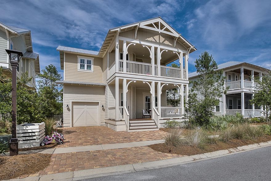 This 3 bedroom 3 bath plus huge loft (that will fit 2 sets of built in bunks) home with 1 car garage is the perfect layout for a beach home close to all your favorite spots in Seaside & 30A! Across a welcoming wooden bridge, nestled among preserve, winding trails, and boardwalks, you will discover NatureWalk at Seagrove. The floor plan offers an open living space on the 1st floor- perfect for entertaining, 1 bedroom down and 2 up with a loft. Both baths include dual vanities. This home site is fenced, backs to preserve, has more than enough room to add a pool and summer kitchen behind the home. 10 foot ceilings throughout 1st floor and 8 foot impact doors and windows throughout the house. Kitchen will come complete with huge island, GE Cafe appliance package (GE monogram hood) including gas cooktop, white subway tile backsplash, Schrock quality white glazed cabinets with soft close drawers. PERFECT beach house to sleep the whole family or permanent residence! Excellent rental potential for any investor. Wood floors throughout the entire house, outdoor showers, impact resistant windows/ doors, and 2 x 6 exterior framing are just a few of the things we do differently than other area builders. This ultimate walkabout community has a prime location near 30A in addition to providing residents with the amenity-rich Gathering Place- complete with heated lap pool, hot tub, zero entry pool, firepit, grills, and much more! Newly added amenities will include more trails throughout, Energi fitness stations, multi-purpose court, pickelball court, and more green space.NatureWalk also has a seasonal shuttle running to and from the beach and Seaside!  