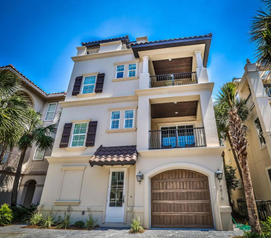 A breathtaking listing in majestic Destiny by the Sea! This 4 story home affectionately named,Destiny Oasis, is located along Florida's Emerald Coast in Destin,Florida, features the only rooftop pool in the county with stunning views of the Gulf of Mexico from sunrise to sunset. This southern home has gracious living spaces including 2 master suites, a total of 5 bedrooms, 6 outdoor entertaining spaces, 4 full baths and 2 half baths, an elevator, full gourmet kitchen with top grade appliances, 2 outdoor kitchens, full bar, private garage, 2 laundry rooms and more in a gated community with 24 hours security. This home has deeded beach access and the seashore is located just a short stroll from the front door. Enjoy beautiful Gulf views from this stunning home.(more in Supplemental R