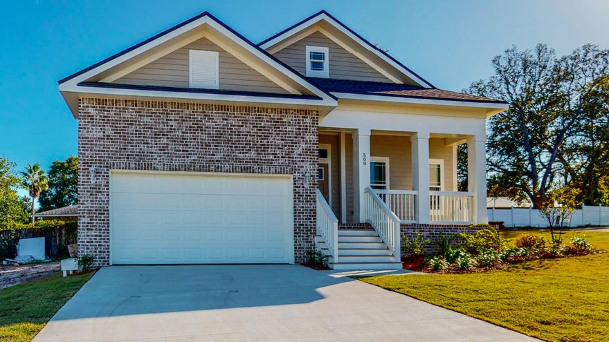 Niceville's newest subdivision set up high on a hill overlooking Baggy Bayou. Hideaway Ridge of Niceville features outstanding views of the city and the water. The subdivision features all underground utilities including gas, electric and cable. Beautiful street lamps , lots of green space, very private. Must see to appreciate. This house ''The Jasmine'' is just under 2100 square ft. , 4 bedroom , 3 bath delivery in 90-120 days. Built in Fireplace, . Very private balconies in the rear , Nice view from the front balcony with columns. Nice side yard , great room with family room up! Box Beamed, Tray and Vaulted ceilings 10 ft ceilings on first floor. Tile showers, 2 x 6 construction, Granite counter tops , wooden cabinets. Gas stove with hood, Ranai gas water heater. Two AC units. VA Appro