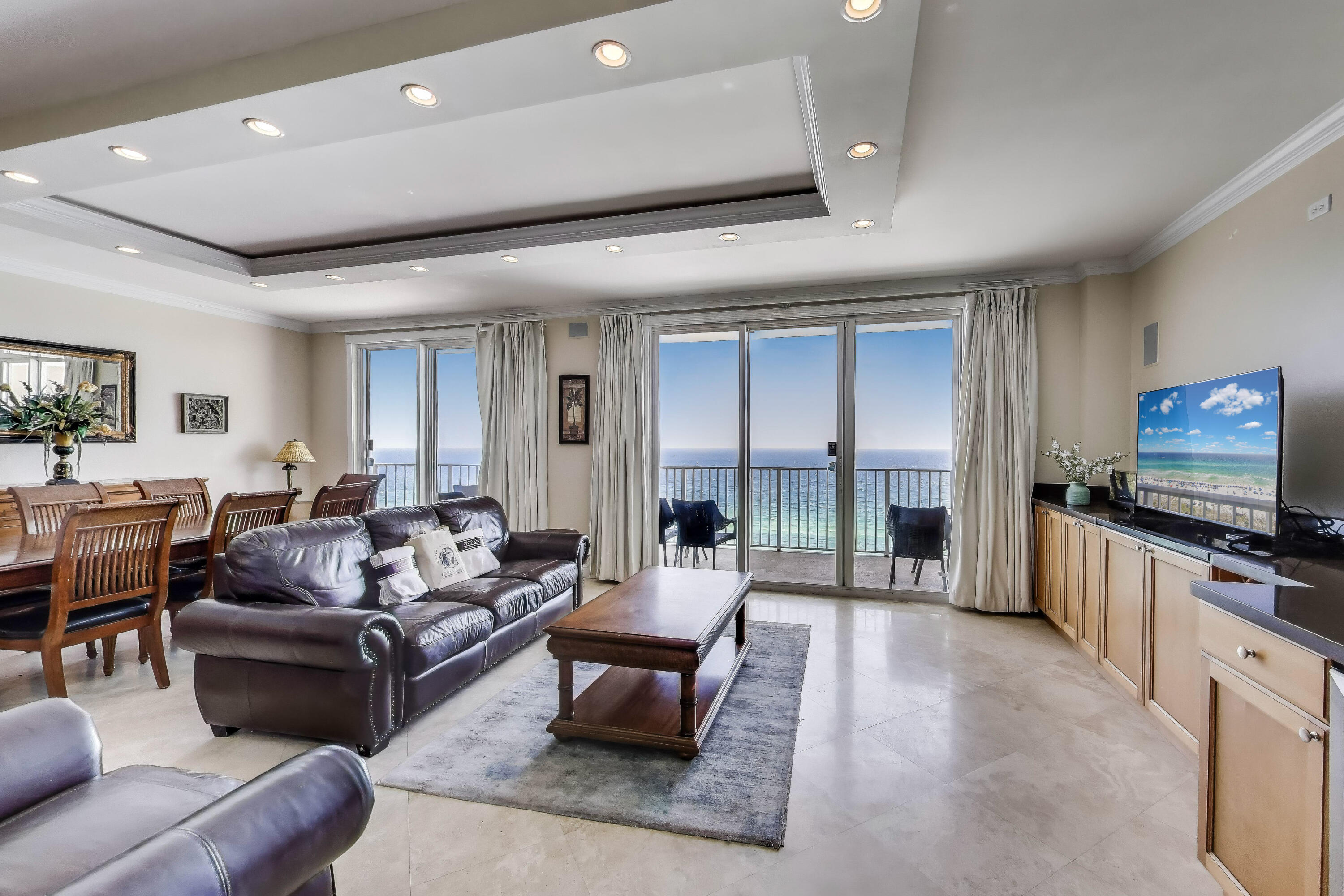 Rare gem--an over 2,200 square foot 3/3 penthouse condo in the prestigious Seascape Resort, Miramar Beach, FL, with stunning East-to-West Gulf views! This luxurious retreat in a 300-acre gated resort boasts a grand primary suite with private balcony, two spacious secondary bedrooms, a unique bunkbed room, and an open living-dining-family area, all flowing to an oversized balcony with breathtaking sugar sands and emerald water vistas. Resort amenities include golf, tennis, pools, and over 2,000 ft of private beach making it perfect for entertaining. Ideal as a primary residence, second home, or lucrative short-term rental, this fully furnished, move-in-ready masterpiece offers unmatched coastal experiences. Act fast to own paradise!