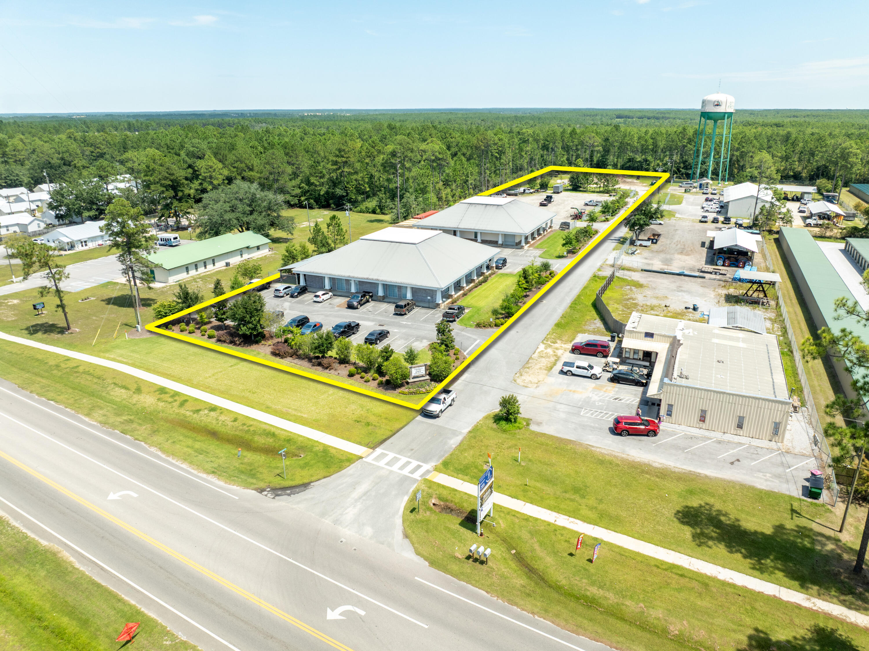 Spectacular Commercial Opportunity in Freeport, Florida. This corporate 'campus' consists of two freestanding buildings; +/-8,521 SF completed in 2019 and +/-6,545 SF completed in 2022; +/-6,700 SF warehouse, oriented on over 4-prime acres along Business Highway 331. There is a development order through the City of Freeport for additional expansion. Please inquire for further details.