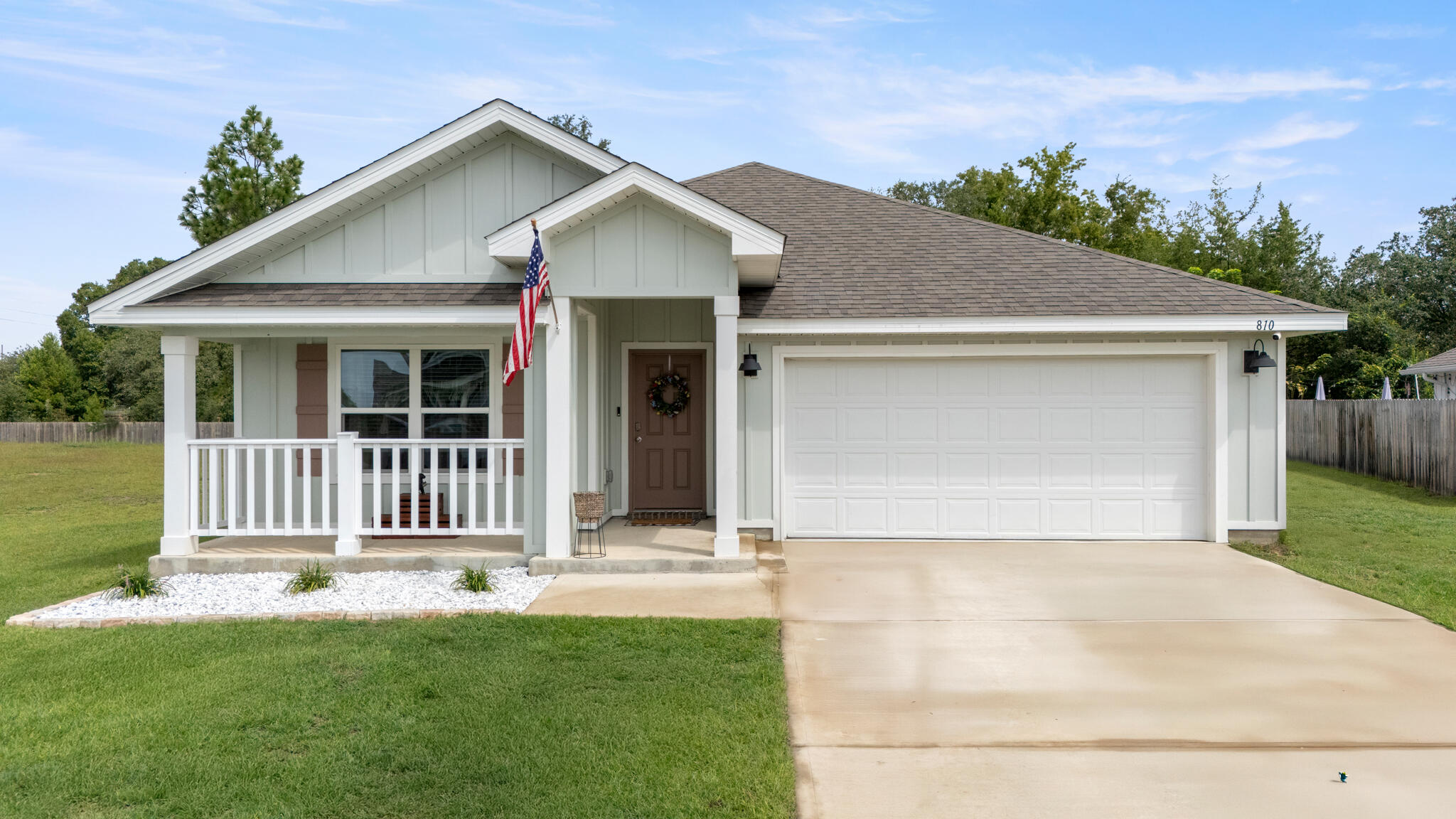 THIS WILL BE A SHORT SALE. Welcome to Shoal River Landing! This well-cared-for Cali floorplan offers 4 bedrooms, 2 bathrooms, and 1,775 sq ft of comfortable living, paired with thoughtful details that set it apart.From the curb, you'll notice what makes this home unique, a covered front porch with classic railing, rarely found in this model, adding charm and inviting curb appeal. Inside, the open layout connects the living, dining, and kitchen spaces seamlessly. The kitchen features a large granite island with seating, stainless steel appliances, and crisp white cabinetry, highlighted by a bold blue accent island that adds personality to the space. The living room continues the theme with a matching feature wall designed for your entertainment setup.The split bedroom design gives privacy to the spacious primary suite, complete with a double vanity, walk-in shower, soaking tub, and walk-in closet. Three additional bedrooms and a full bathroom offer flexibility for family, guests, or a home office.
Outside, enjoy a fenced backyard and sidewalks that lead you through this desirable community, known for its pool, clubhouse, and family-friendly amenities. Convenience is unmatched as Antioch Elementary and Riverside Middle are just across the street, making school drop-offs and pickups a breeze.
Best of all, this is a VA Short Sale priced at $309,900; nearly $30K less than newer homes in the neighborhood. Don't miss this chance to own in Shoal River Landing at an incredible value!