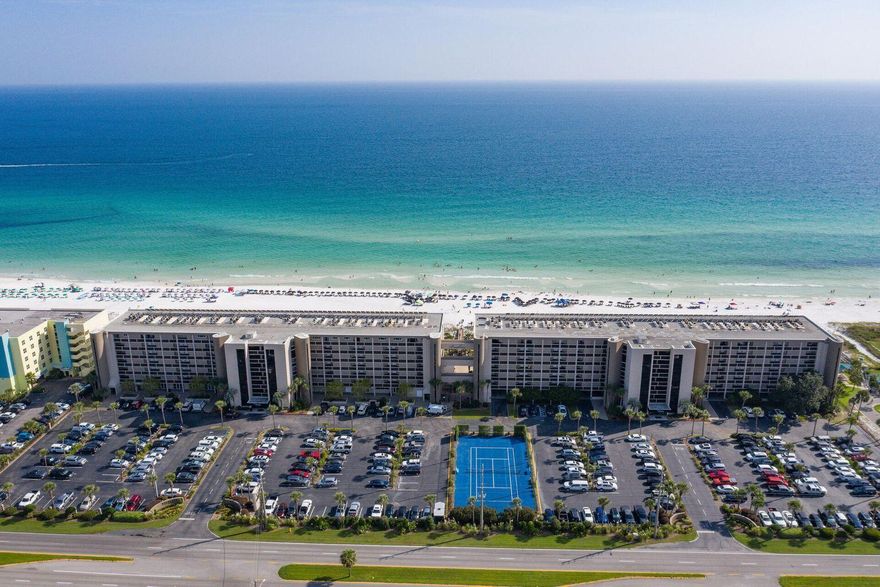 Unit is on top floor of complex which has restricted access. AS-IS sale. This floor has minimum rental of 6 month plus a day, so no short term rentals. 3 Bedroom unit with 3 full baths.  Come and put your updating touches to this unit and enjoy the Emerald water views and white sand beaches.