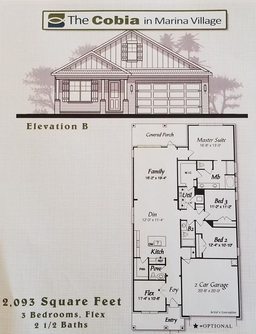 Marina Village is a private, bayou-coastal community, with pool, playground, and ponds as well as direct access to Lagrange Bayou via Freeport Marina. The Cobia floor plan is 2,093 Square Foot, 3 bedroom, flex room, 2 1/2 bath. Local builder with excellent reputation. Brick exterior, low-e vinyl windows, covered entry, large covered rear porch with fan, 2-car garage and landscaping package with automatic sprinkler system. Interior finishings include, 9 foot ceilings, crown molding, cased openings, cased windows. Tiled shower and tub deck, double vanity and walk in closet in master. Laminate, tile and carpet floor coverings. Other upgrades include back splash in kitchen, 8' interior doors, flex room with doors and laminate, base cabinet w/ sink in laundry.