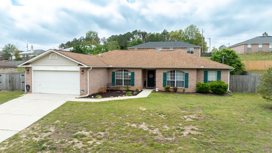 Welcome to this spacious and well-maintained 4-bedroom, 2-bath home, tucked away in the quiet Countryview Estates neighborhood. This home offers a comfortable open floor plan that's perfect for everyday living and hosting guests. You'll love the oversized kitchen with an island, providing plenty of room for cooking, gathering, or casual dining. Step outside to the backyard with covered patio and workshop, perfect for hobbies, extra storage, or weekend projects. And with NO HOA, you have the freedom to enjoy your property without restrictions. Easy and stress-free commute to Eglin Air Force Base, this home is an excellent fit for military families or anyone looking for a quiet neighborhood with convenience close by.
Don't miss outthis charming Crestview home is ready for new owners to make it theirs!