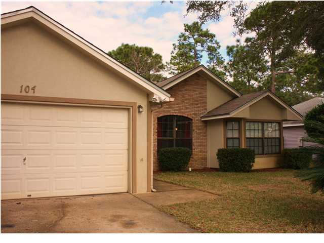 AVAILABLE 1/22/2016. Wonderfully updated home situated on a quiet street in the Bluewater Bar area. This split floor plan home boasts 3 bedrooms / 2 baths / 2 car garage, warm paint colors throughout, tile in wet areas, new light fixtures, large master suite with dual vanity in bath and so much more. The large back yard features a a well manicured lawn with privacy fence, peach trees and blueberry bushes. Don't miss your opportunity to live in one of the most sought after areas in Niceville. Sorry, no indoor smoking. Pets allowed with a $400 non-refundable pet fee.