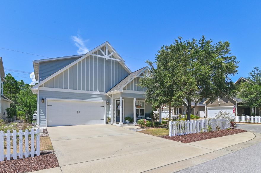 Welcome to 205 Emma Grace Lane, an elegantly upgraded home located on a prime corner lot in the sought-after community of Paradise Cove in Point Washington. Just minutes from the beaches of 30A and everyday conveniences, this residence combines modern comfort with timeless coastal charm.Step inside to discover an inviting, light-filled interior with abundant natural light, upgraded finishes throughout, and an open-concept floor plan that flows beautifully for both everyday living and entertaining. The spacious living area features an indoor fireplace, creating a cozy focal point for gatherings. The chef's kitchen is well-appointed with granite countertops, stainless steel appliances, a large island, and ample cabinetry.The primary suite is conveniently located on the first floor. The primary suite offers a relaxing retreat with a walk-in closet and en suite bath with separate walk in shower and garden tub. Also on the main level is an additional bedroom or flexible office space, perfect for remote work or guests.

Outdoor living is a highlight, with a fully fenced backyard, a screened-in porch ideal for relaxing year-round, and a pavered open patio with built-in firepitthe perfect spot to unwind and enjoy cool coastal evenings.

Tucked away in the quiet and well-maintained neighborhood of Paradise Cove, this home offers easy access to Eden Gardens State Park, Seaside, WaterColor, and all that 30A has to offer. Whether you're looking for a full-time residence or a second home retreat, 205 Emma Grace Lane delivers the ideal combination of comfort, location, and lifestyle.