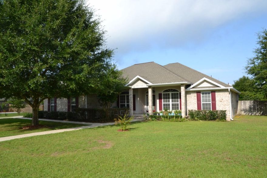 Gated Community, 1 Year Home Warranty, and Seller Pays Most Closing Costs! All brick home located in Colony Ridge, on a large level lot, with an in-ground pool, and great curb appeal. Homes in Colony Ridge have a minimum square footage of 2,000 and side entry garages. Step into the Foyer, with the Formal Dining on the left, with chair railing, and a trey ceiling. Continue to the Living Room, with a cathedral ceiling and electric fireplace, with 1 of 3 accesses to the pool and covered patio. The Kitchen has everything you could want: LOTS of cabinets, pantry, a breakfast bar, electric stove, built-in microwave, refrigerator, and dishwasher. Tile floors throughout the Kitchen and Breakfast Nook overlooking the Pool.