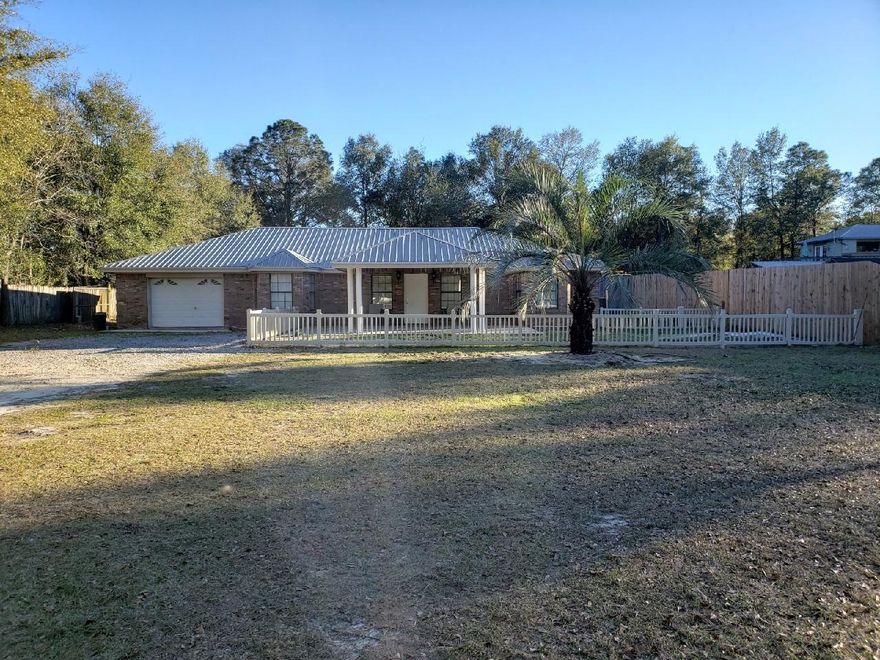 3BR/2BA brick home on large lot - AS IS - great opportunity for first time homeowner or investor to come in and add their own finishing touches. Situated on a quiet .83 acre lot, plenty of room to park your boat or RV. 5 minutes from HWY 331, and only 15 minutes to the white sandy beaches of Walton County. All information in this listing is deemed correct but not guaranteed - buyer to verify all.