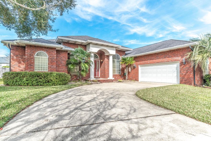 Highly desired Lake Pointe brick home in Shalimar. This home has 3 bedrooms and two baths and is very spacious with 2,664 square feet of living space. You enter this home's foyer and are greeted by its high ceilings and custom features. Immediately to your left is flex space which provides for a great office and to your right the formal dining room. The formal living space gives you your first peak at the large Florida screened room off the back of the house. The kitchen has upgraded cabinetry, countertops and a center island. Gas cooktop and stove and a treasure for a pantry. Just off the kitchen is the breakfast area and cozy den complete with a gas fireplace. Access to Florida room from den. The master bedroom is oversized and also allows access to the backyard.