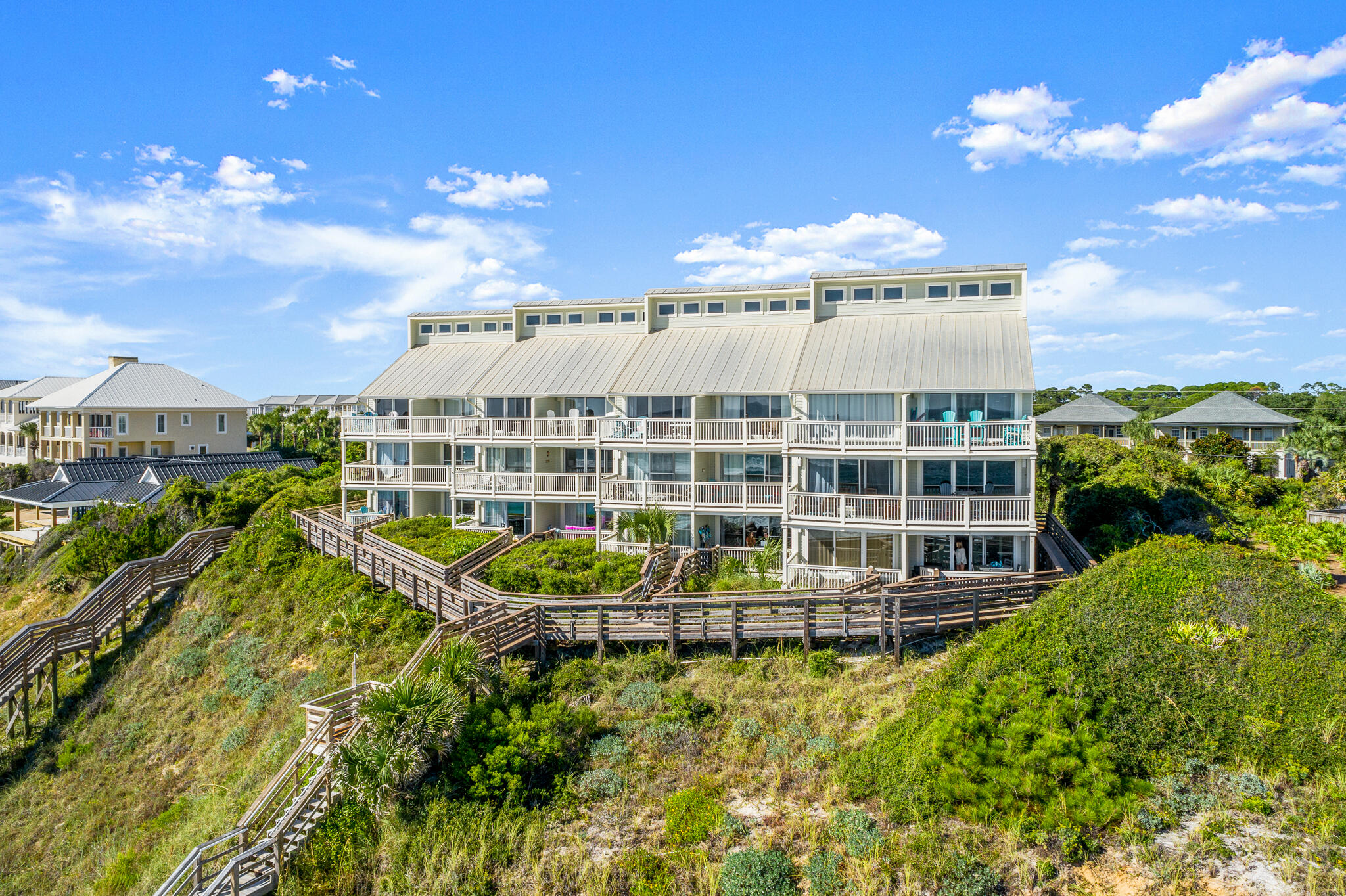 Shimmering views of the Gulf of Mexico from this beautifully positioned waterfront condominium building are what bring visitors back, year after year. Unit 7 of Mistral Condos is a first floor one bedroom with hall bunks, which can accommodate family vacations and create wonderful memories. Very convenient to many of the attractions of eastern 30A, this is the perfect opportunity to own in one of America's favorite destinations.