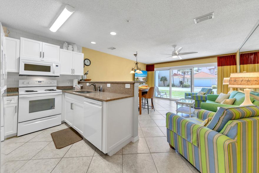 Welcome to 4107 Maravilla, a beautifully updated 1-bedroom, ground-floor unit ideally located in one of Miramar Beach's most desirable pet-friendly gated communities! This coastal retreat offers the ultimate convenience with no stairs or elevators to deal with--just drive right up to your front door for easy unloading and direct access to the unit, the sparkling pool, and the private deeded beach just steps away. Inside, you'll find a bright and airy open layout featuring tile flooring throughout, and coastal-inspired furnishings that make this unit truly move-in or rental ready. The spacious one bedroom condo provides a relaxing escape, while built-in hallway bunks and a sleeper sofa maximize sleeping capacity and rental income potential. Maravilla is a favorite among owners and vacationers alike, offering 2.5 acres of private beach frontage, two community pools (one heated seasonally), hot tub, tennis and pickleball courts, shuffleboard, fitness center, clubhouse, and a secure gated entrance. With its unbeatable location, pet-friendly policies, and strong rental history, this condo is perfect as a vacation home, full-time residence, or income-producing investment. 