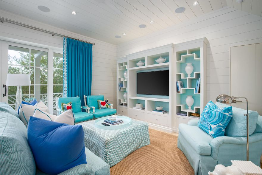 This stunning Rosemary Beach home, completed in 2015 by Atlanta-based custom home builder, Benecki Homes and Melanie Turner Interiors, combines the best of unique craftsmanship and modern coastal design. The never-been-rented home showcases a desirable reverse floorplan with oversized sliding pocket doors on the main level, which allows for sweeping views of the idyllic Cabana Pool. The fully-equipped gourmet kitchen includes Wolf and Sub-Zero appliances, a custom designed hood and ample storage. The private courtyard features mature landscaping, a fire pit and water feature, ideal for entertaining. The separate carriage house offers a king bedroom, a bunk room, living room and full kitchen, appealing to guests or rental potential. Sold fully furnished.