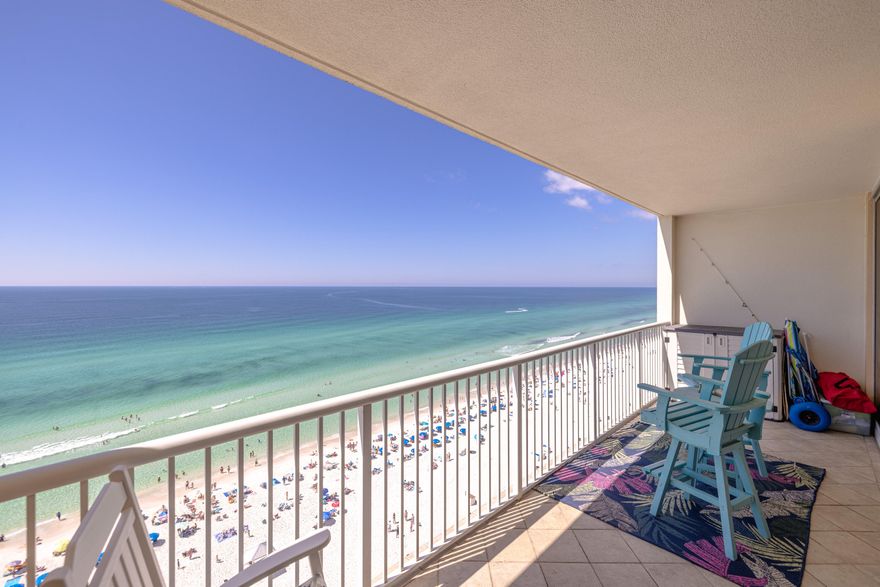 Escape to a beachfront haven, where the Gulf's endless views and breathtaking sunsets create a serene atmosphere. This impressive 2-bedroom, 2-bathroom condominium features a stunning gulf-front master suite, perfect for those seeking luxury and relaxation. The ensuite bath comes with a large jucuzzi tub and extra large dressing area and walk in closet!  Generate substantial revenue, as demonstrated by the $42,600 earned last year, while enjoying the finest amenities. Recent enhancements include new luxury vinyl plank flooring, modern appliances, and a commercial-grade washer and dryer. The commercial ice maker and wet bar provide the perfect setting for entertaining. All furnishings, linens, and dishes are conveyed, with a few personal exceptions. Condo reservations are secured through August 20th, ensuring a smooth transition for the new owner. Act swiftly, as this exceptional opportunity, situated in a community with the best HOA in PCB, won't last.