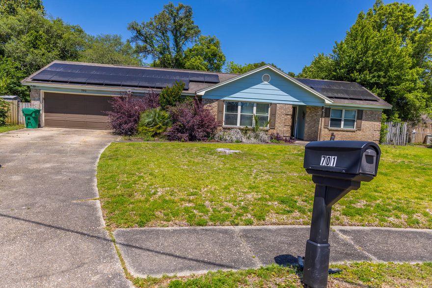 This completely remodeled POOL home is Now Available in Central Fort Walton Beach! Within 15 minutes to Eglin AFB/Hurlburt Field and 25 minutes to Duke Field.  This home features very large and open living/dining/kitchen with 4 bedrooms, 2 bathrooms and den just off the dining room.  Master suite features full tile shower and large walk in closet. Washer/dryer included (non-warranted by owner) located in garage. The expansive backyard is perfect for summer with the LARGE pool - pool service is included! Home is super efficient with gas water heater, brand new roof & solar panels.  Pets available with restrictions and by owner approval.