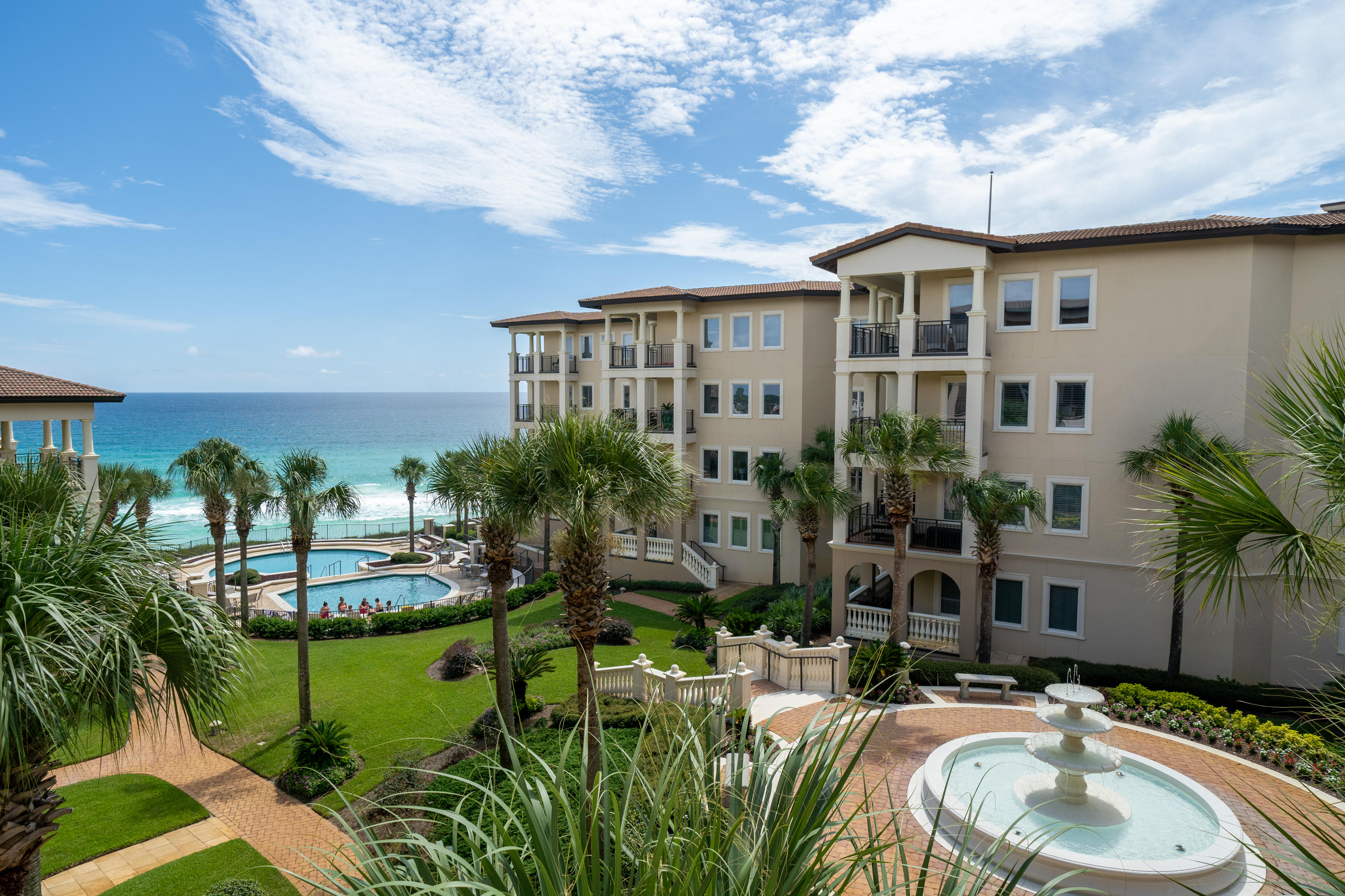 Welcome to beautiful B305 Bella Vita residence, offered for purchase by the original owners; and rising majestically above the highest point of the US Gulf Rim! Don't miss the opportunity to own this luxurious condominium home featuring a graceful 242 square foot veranda which extends the main living areas and creates an outdoor living room with awe inspiring views. Gulf views unfold before your eyes as the piazza with lush landscaped gardens, sparkling fountain, two picturesque swimming pools, of which one is heated, and the gathering sunset deck for grilling, create a magnificent foreground of the Gulf of Mexico's azure waters. The Linn's Prestige Kitchen design features custom cabinetry and a spacious kitchen lay-out that overlooks the dining and living room. The kitchen with stainless steel slide in six burner gas range, and Sub Zero Refrigeration offers plenty of countertop space and ample storage. There is a separate laundry room with built in cabinetry and custom foyer storage niche as well as a closet ideal for pantry. Wake up to gulf views in the romantic Master Bedroom Suite complete with his and her closets, dual sinks, private water closet, corner jetted tub and separate shower. Slip on to the veranda in the evening from the Master Bedroom and enjoy the subtle piazza lighting and the reflection of the moon on the gulf. It's the perfect condominium to own from every point of view as Bella Vita features 360 feet of beach, a Great Hall, state of the art Fitness Center, and 108 parking spaces for only 48 residences on 6 acres. After you have played at the beach, enjoy discovering boutique shops, galleries and restaurants in the nearby coastal towns of Gulf Pace, WaterColor, Seaside, Alys Beach and Rosemary Beach. Simply walk across the street to the bike shop, bakery, ice cream shop, eateries, health food store and more. Whether you wish to lounge by the pool, relax at the beach, or bike along 30A,it's all here and waiting for you! We invite you to make an appointment to see B305 and discover why Bella Vita is indeed The Beautiful Life!
