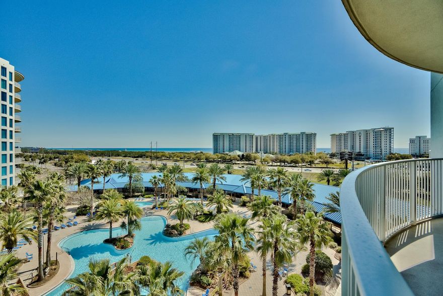 Stunning Gulf and pool views offered from this 6th floor, fully furnished, newly painted, full 2 bedroom unit at The Palms of Destin! RENTAL PROJECTION IS APPROX. $37,500 A YEAR! Kitchen features granite countertops and maple cabinetry. Amenities at The Palms are first class. They include an expansive 11,000 SF lagoon pool with waterfall and spa, children's pool, beach tram, playground and splash pool, lighted tennis and basketball courts, huge fitness center, and covered protected parking. Also on site is the conference center, office center, and reception desk. THE HOA FEES INCLUDE ALL UTILITIES, INCLUDING ELECTRICITY, WATER, CABLE, AND INTERNET, Buyer to verify all information contained herein.