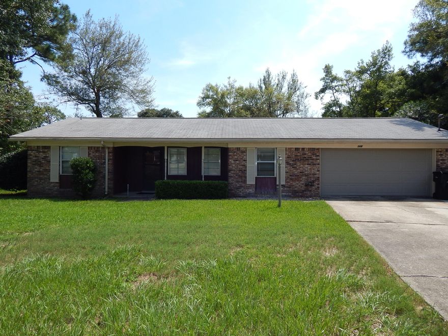 MOVE-IN-READY 3/2/2 w/HUGE YARD- Centrally located in FWB! Close to Bases, Beaches, Parks and within walking distance of Bruner and Fort Walton Beach High School! Located on an Oversized 1 & 1/3rd Lot, this home has plenty of Boat or RV parking! The Living Room is Large with Laminate flooring that extends to the Hallways! There is a formal Dining Room that could be used for any purpose! The Kitchen has Wood Cabinets, Updated lighting and fixtures, Newer Appliances, Disposal, New Countertops, Tile Flooring and a Large Pantry! The Master Bedroom is bright with Laminate Flooring and a sliding door to the Screened Porch. The Master Bath has an Open Concept Vanity, a Walk-In Closet and a Separate Shower and toilet room. All Bedrooms are nicely sized! Only the Guest Bedrooms have carpet.