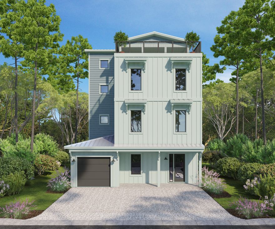 Appx Completion ~ Nov 24'. ***Ask us about our rates as low as 5% with the use of a preferred lender. Rate based on credit score & property type. Other terms & conditions apply.*** PLUS Ask about the $136K in included upgrades & IN-GROUND POOL, SPA, PATIO PAVERS & 6' PRIVACY FENCE (Valued at addl $100K)! This Stunning SkyBlu Home offers 6 king-sized ensuite beds & two dens, one with wet bar. The elevator transports you to the 1,000 SqFt rooftop outdoor oasis, which is reinforced for a hot tub, & 2 luxury outdoor kitchens, to enjoy the perfect sunset! This plan has 4 levels of refined luxurious living with upscale interior finishes & features including Quartz countertops, elegant flooring, fixtures & kitchen appliances!  All of this within mins to Beach access, 30Avenue, 30A & Rosemary! You are surrounded by all the dining, shopping, and entertainment you could hope for in Inlet Beach and 30A to provide an amazing coastal lifestyle.

There is a pedestrian underpass on Hwy 98 coming soon for added convenience to access all 30A has to offer, without having to cross Hwy 98. 

** Listing includes base price of home and the lot premium for this lot. Price may vary based on options selected.**