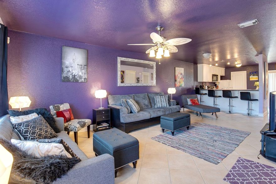 Fully furnished funky designed 2-bedroom 2.5 bath condo with a balcony that overlooks the pool and tropical gardens with several BBQ areas. About a 2-minute walk to the public beach or Pompano Joe's.This condo has been on the short-term rental market, so it is move-in or rental ready. Entrance is on the 2nd level with Queen Sleeper Sofa and two (2) futons which turn into full bed and one (1) that turns into single bed and -1/2 bath downstairs. Upstairs are 2 master bedrooms with private baths. Full washer and dryer upstairs.Sandprints Condo is a quiet small five building - 60-unit community, very family friendly and close to everything you need whether you want to hit the beach, go shopping or enjoy dinner and we have some of the most fabulous seafood restaurants.