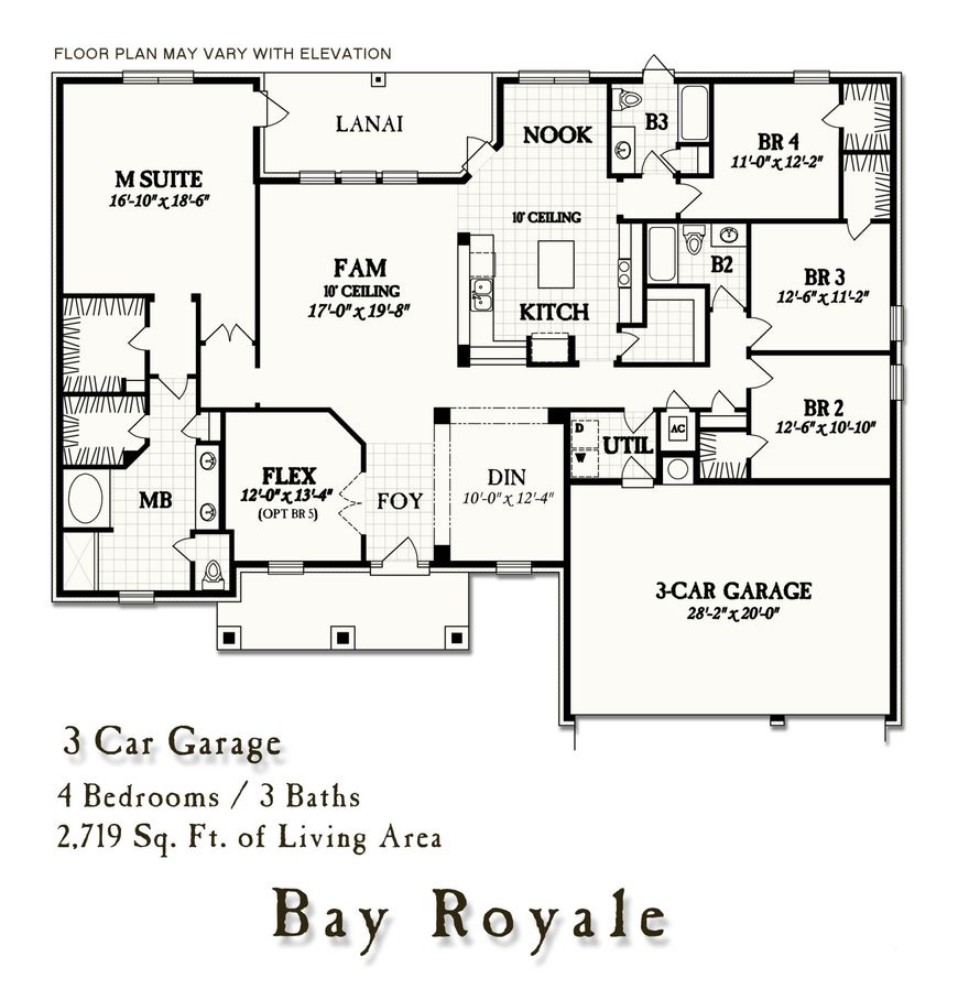 New design! Upon entering from the covered front porch and beatuiful 8' ODL glass door you're greeting with 10' ceilings, tiled foyer, arched formal dining room, and a Flex room which can be a home office or living room. The kitchen is perfect for gatherings with a bar top for stools and overlooks the family room. This kitchen is designed for cooking and baking with large island with electric and ''pot drawers'' for cookware. Check out the pantry...it's one of our largest. Granite tops, pendant and recessed lighting in addition to over and under cabinet lights gives a variety of lighting choices. You'll enter into the spacious master suite through double 8' doors. It has a 9' ceiling, private entry to the rear covered lanai, and overlooks the back yard. The master bath has custom (more)..