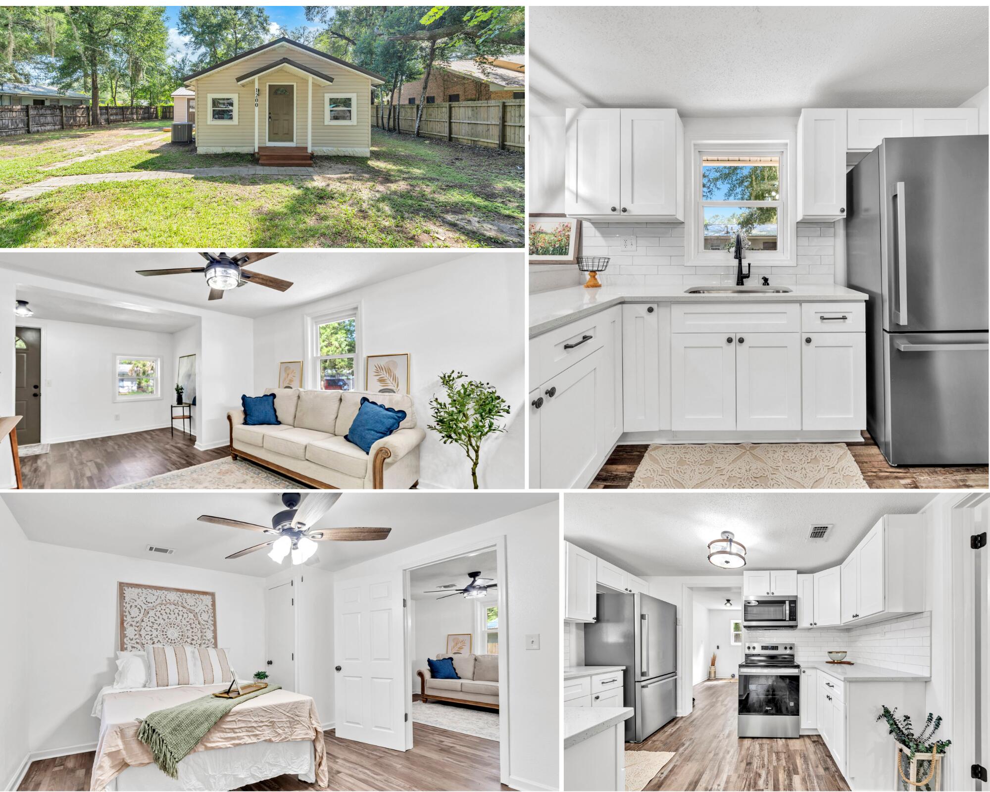 The cutest little Florida cottage tucked south of Hwy 20 in Niceville! Just one street over from Bayshore Drive and minutes from local parks, boat ramps, shopping, and scenic views, this home offers both charm and convenience. Featuring a metal roof, brand-new HVAC, and new water heater, this home is move-in ready and worry-free. Inside, you'll find a fully remodeled interior with updated flooring, fresh paint, and beautifully renovated bathrooms complete with new vanities, countertops, and more. An incredible home, in an incredible location, at an amazing price--don't miss out on this gem!