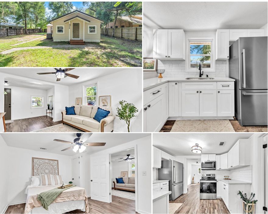 The cutest little Florida cottage tucked south of Hwy 20 in Niceville! Just one street over from Bayshore Drive and minutes from local parks, boat ramps, shopping, and scenic views, this home offers both charm and convenience. Featuring a metal roof, brand-new HVAC, and new water heater, this home is move-in ready and worry-free. Inside, you'll find a fully remodeled interior with updated flooring, fresh paint, and beautifully renovated bathrooms complete with new vanities, countertops, and more. An incredible home, in an incredible location, at an amazing price--don't miss out on this gem!