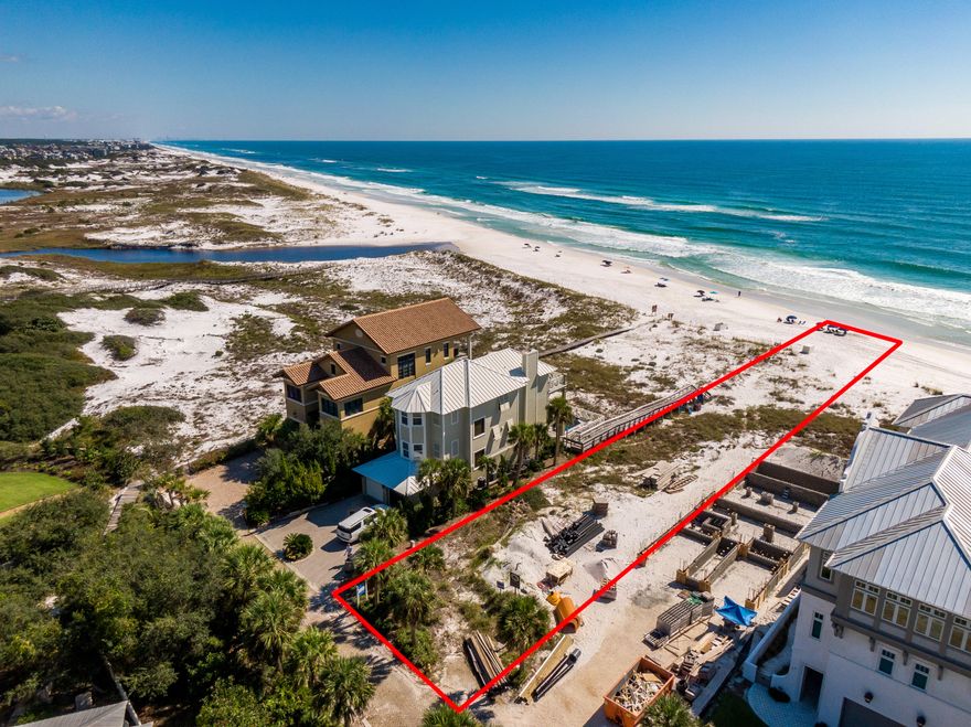 Outstanding Gulf Front lot with 47ft of beach frontage. Perfectly located on a dead end street, just 2 lots over from Deer Lake State Park and all upscale homes around, this perfectly located lot offers the ultimate in seclusion and privacy. Plans by Savoie Architects are included along with construction bid from Arkon Construction to build an all concrete home with 6240 sq. ft home with 8 bedrooms, 8 full bathrooms and 2 half bathrooms. The plans also feature multiple outdoor living areas, a pool over looking the gulf, 2 laundry rooms and a 2 car garage.Call today for more info on this one of kind lot and build ready plans.