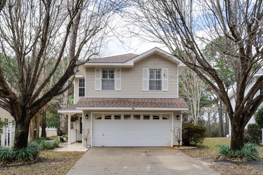 This beautiful two story; 4 bedroom 2 and a half bath home is located in the heart of Destin close to great schools, shopping, restaurants and the beautiful beaches of the Emerald Coast. When you walk through the front door, you'll enter an expansive two-story foyer that leads you to the well-appointed large living room with plenty of space for the family, a fireplace and access to the sunroom.  The sunroom than leads you to the huge two-story screened in patio with new Ninja coating flooring installed in 2022, a heated private pool with an attached hot tub and a dining area that provides the perfect outdoor living space for the family to enjoy.